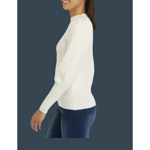 HOOKED UP- WOMENS WHITE LONG SLEEVE WOMEN'S SWEATER SIZE X-LARGE-NWT - Picture 3 of 10